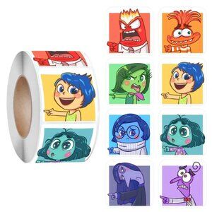 Inside Out 2 Vinyl Stickers Roll 500pcs Square
